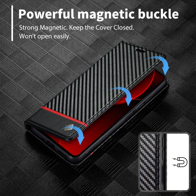For Xiaomi 14T Pro LC.IMEEKE Carbon Fiber Texture Flip Leather Phone Case