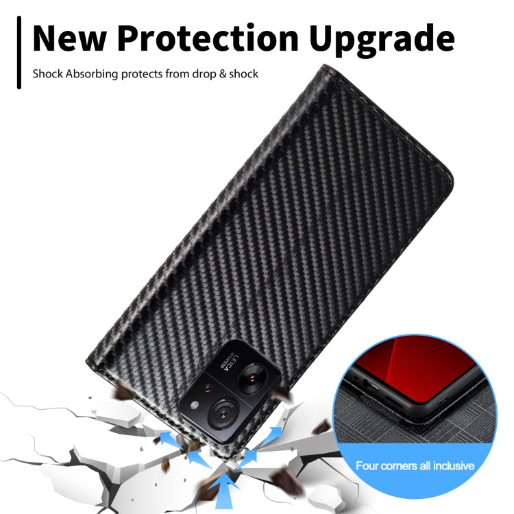 For Xiaomi 14T Pro LC.IMEEKE Carbon Fiber Texture Flip Leather Phone Case