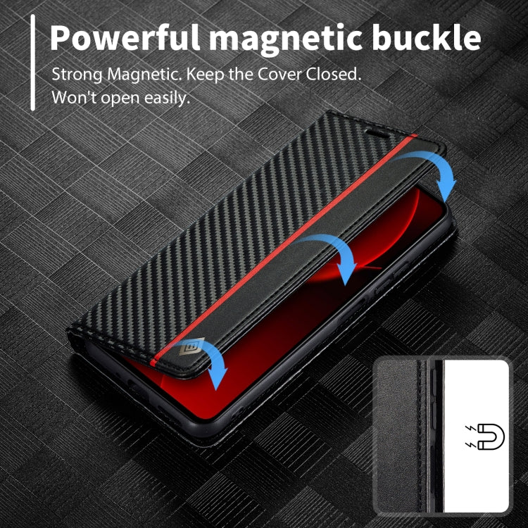 For Xiaomi 14T Pro LC.IMEEKE Carbon Fiber Texture Flip Leather Phone Case