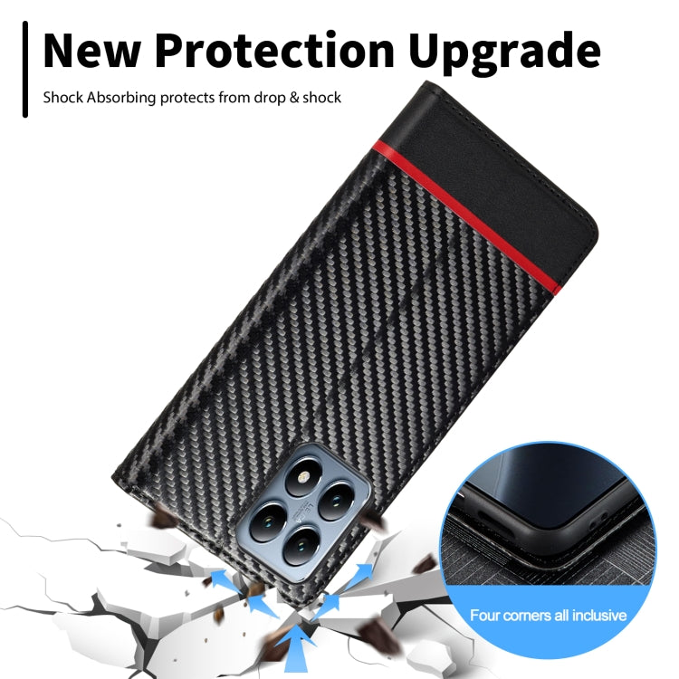 For Xiaomi 14T LC.IMEEKE Carbon Fiber Texture Flip Leather Phone Case