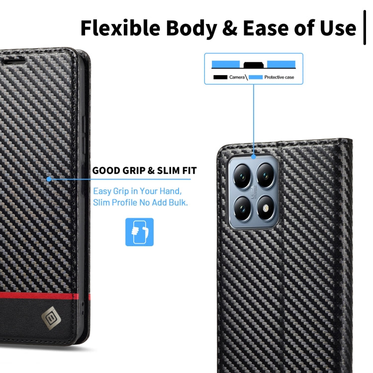 For Xiaomi 14T LC.IMEEKE Carbon Fiber Texture Flip Leather Phone Case