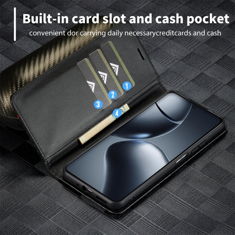 For Xiaomi 14T LC.IMEEKE Carbon Fiber Texture Flip Leather Phone Case