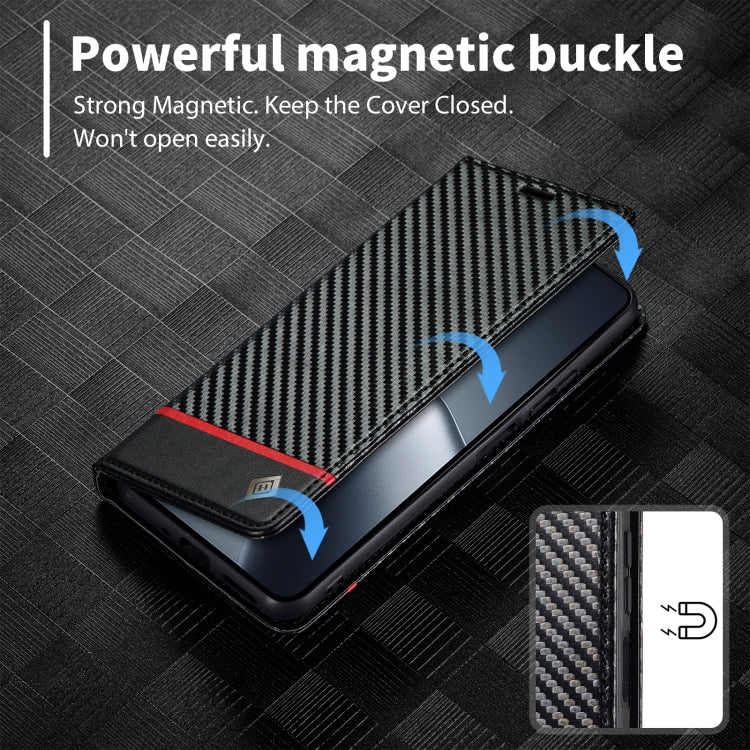 For Xiaomi 14T LC.IMEEKE Carbon Fiber Texture Flip Leather Phone Case