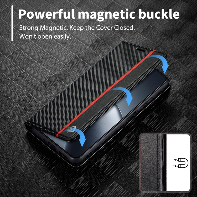For Xiaomi 14T LC.IMEEKE Carbon Fiber Texture Flip Leather Phone Case