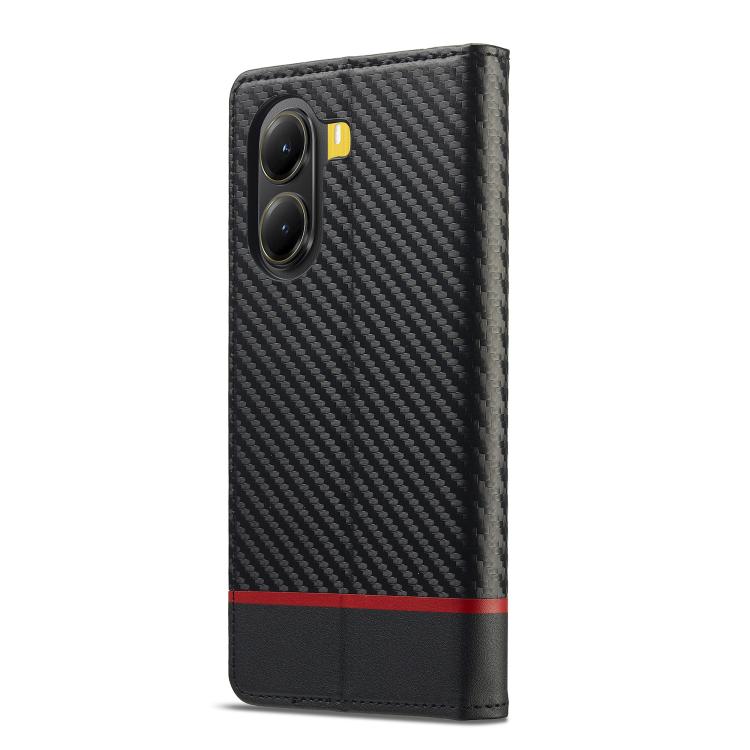 For Xiaomi Poco X7 Pro LC.IMEEKE Carbon Fiber Texture Flip Leather Phone Case