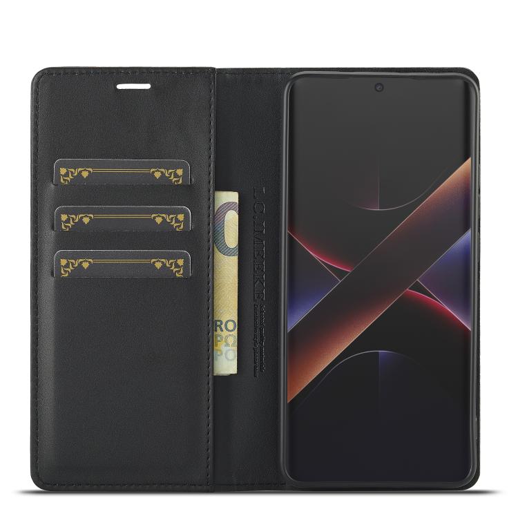 For Xiaomi Poco X7 Pro LC.IMEEKE Carbon Fiber Texture Flip Leather Phone Case