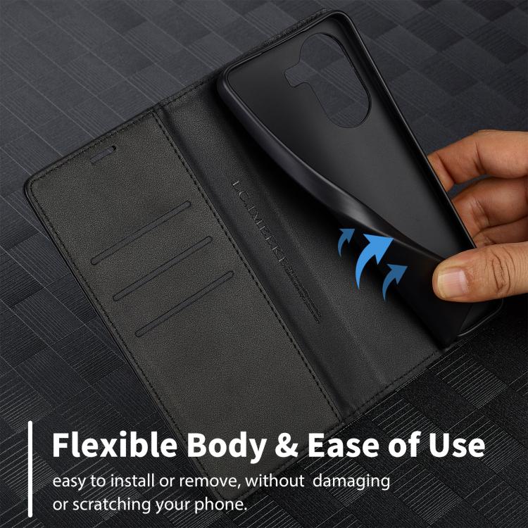 For Xiaomi Poco X7 Pro LC.IMEEKE Carbon Fiber Texture Flip Leather Phone Case
