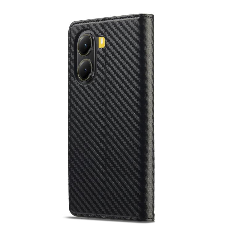 For Xiaomi Poco X7 Pro LC.IMEEKE Carbon Fiber Texture Flip Leather Phone Case