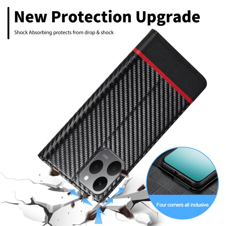 For Xiaomi 15T 5G LC.IMEEKE Carbon Fiber Texture Flip Leather Phone Case