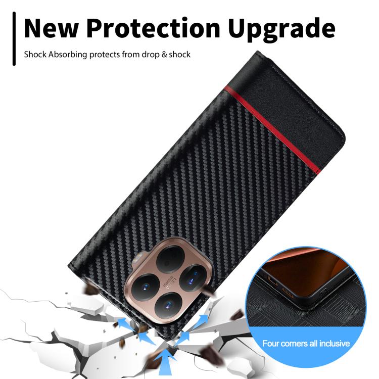 For Xiaomi 15T Pro 5G LC.IMEEKE Carbon Fiber Texture Flip Leather Phone Case