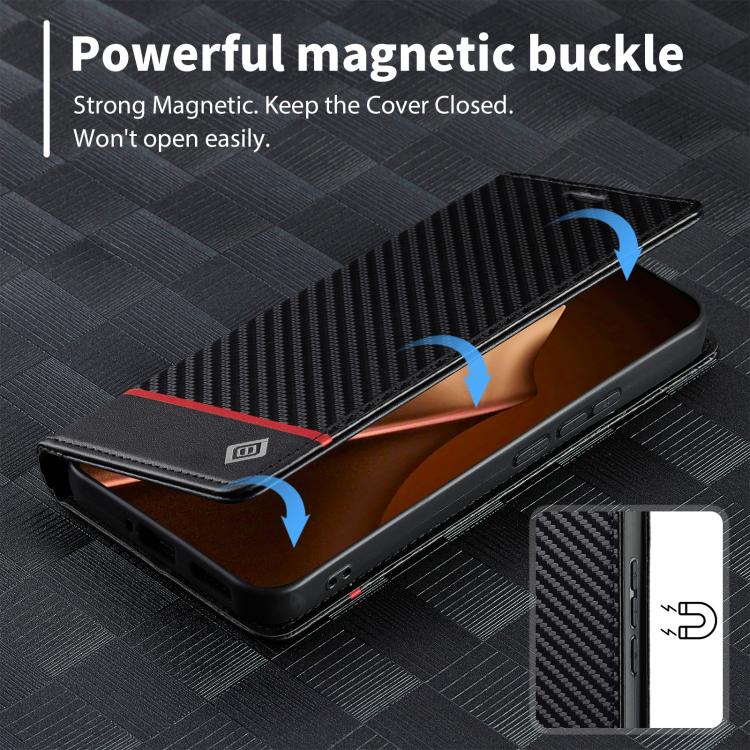 For Xiaomi 15T Pro 5G LC.IMEEKE Carbon Fiber Texture Flip Leather Phone Case