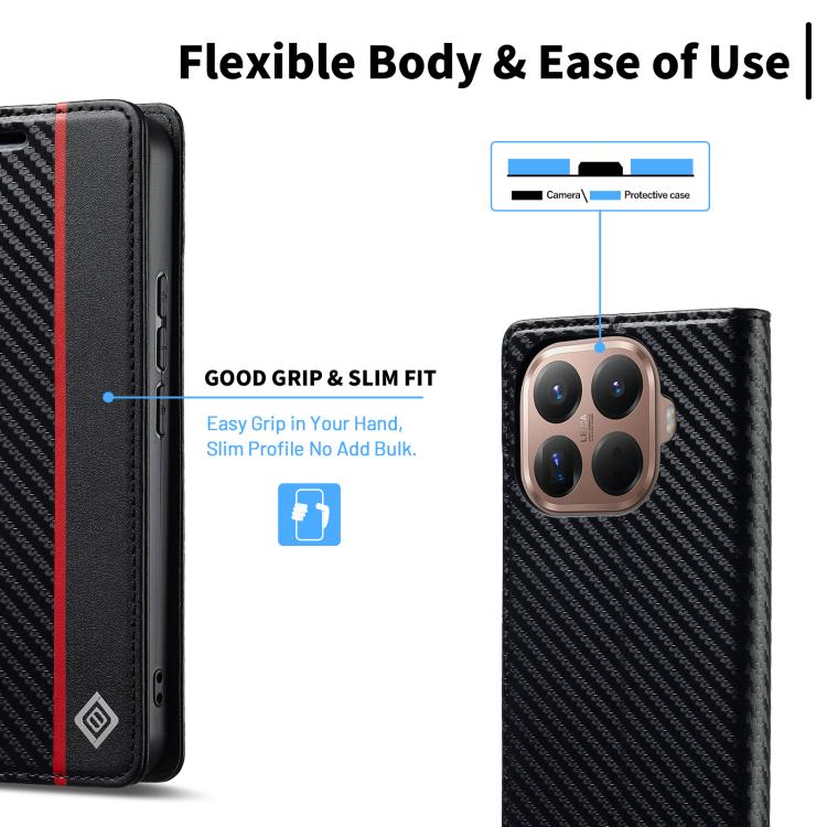 For Xiaomi 15T Pro 5G LC.IMEEKE Carbon Fiber Texture Flip Leather Phone Case