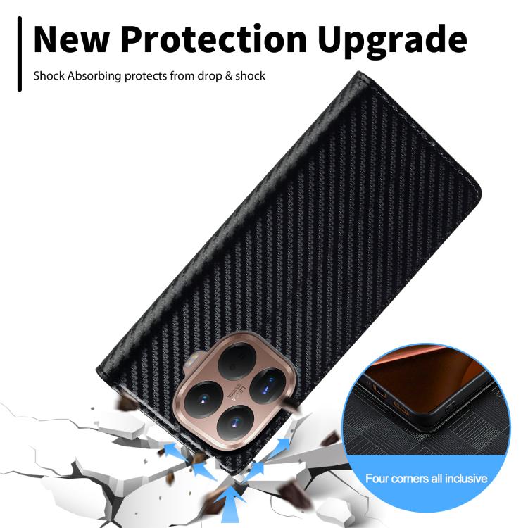 For Xiaomi 15T Pro 5G LC.IMEEKE Carbon Fiber Texture Flip Leather Phone Case