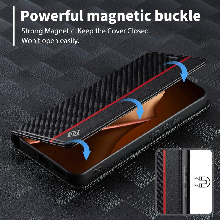 For Xiaomi 15T Pro 5G LC.IMEEKE Carbon Fiber Texture Flip Leather Phone Case