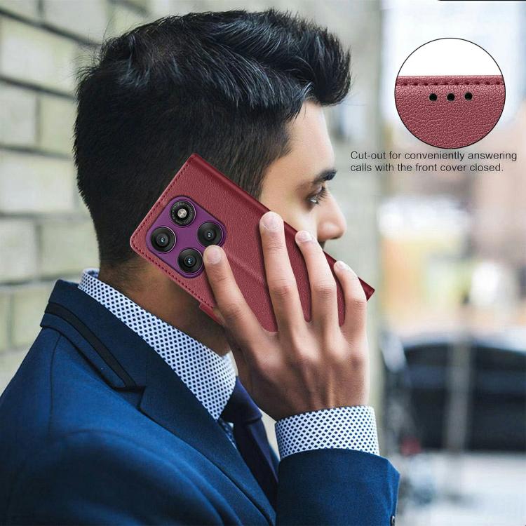 For Motorola Edge 60 Pro Litchi Texture RFID Anti-theft Leather Phone Case