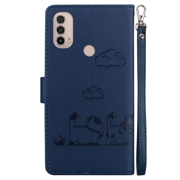 For Motorola Moto E40 / E30 / E20 Cute Cats RFID Leather Phone Case