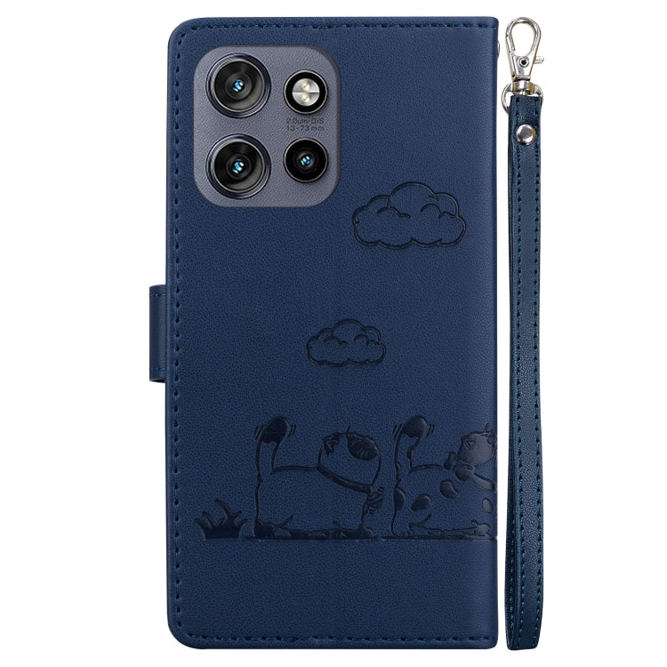 For Motorola Edge 50 Neo 5G Overseas Cute Cats RFID Leather Phone Case