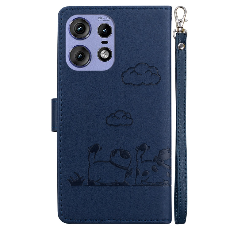 For Motorola Edge 50 Pro Cute Cats RFID Leather Phone Case