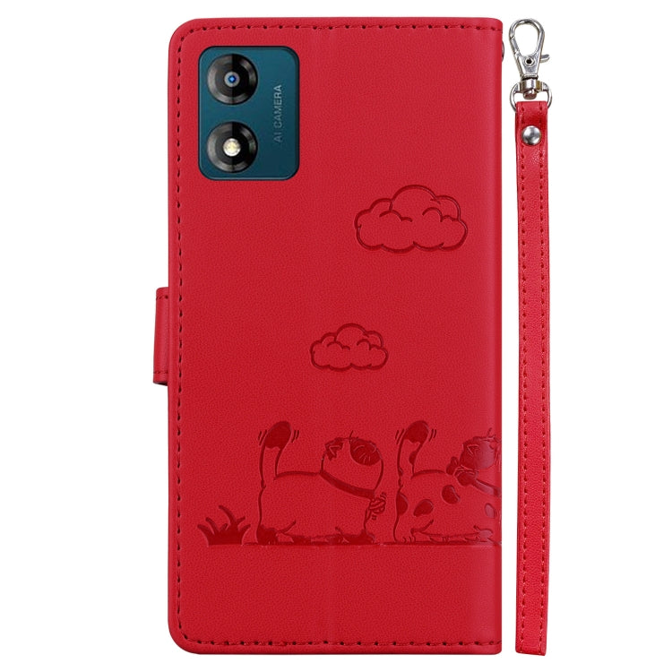 For Motorola Moto E13 Cute Cats RFID Leather Phone Case