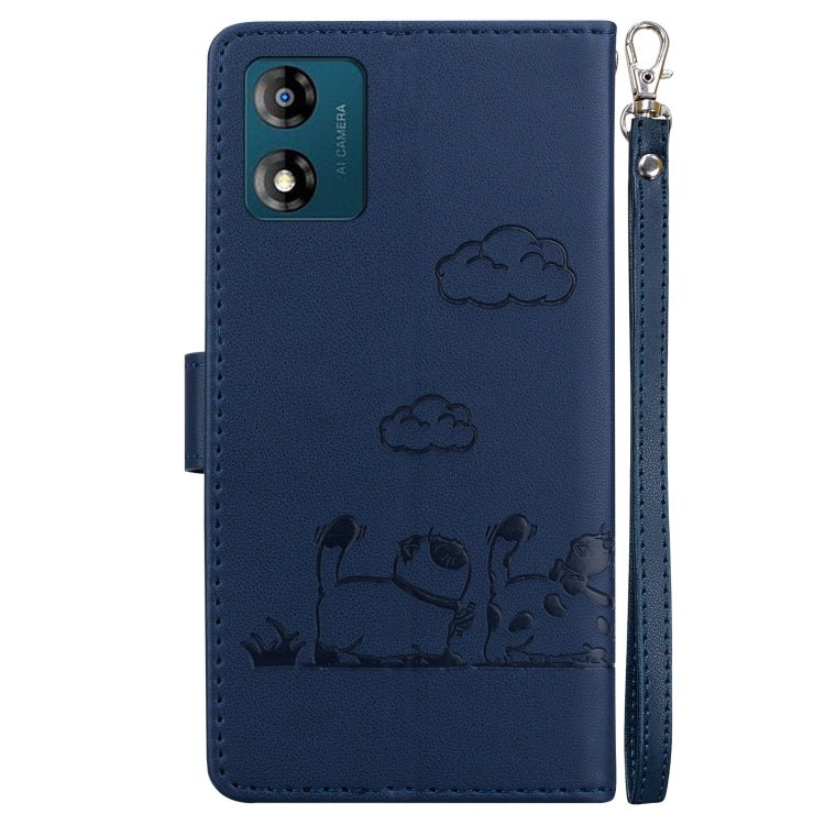 For Motorola Moto E13 Cute Cats RFID Leather Phone Case