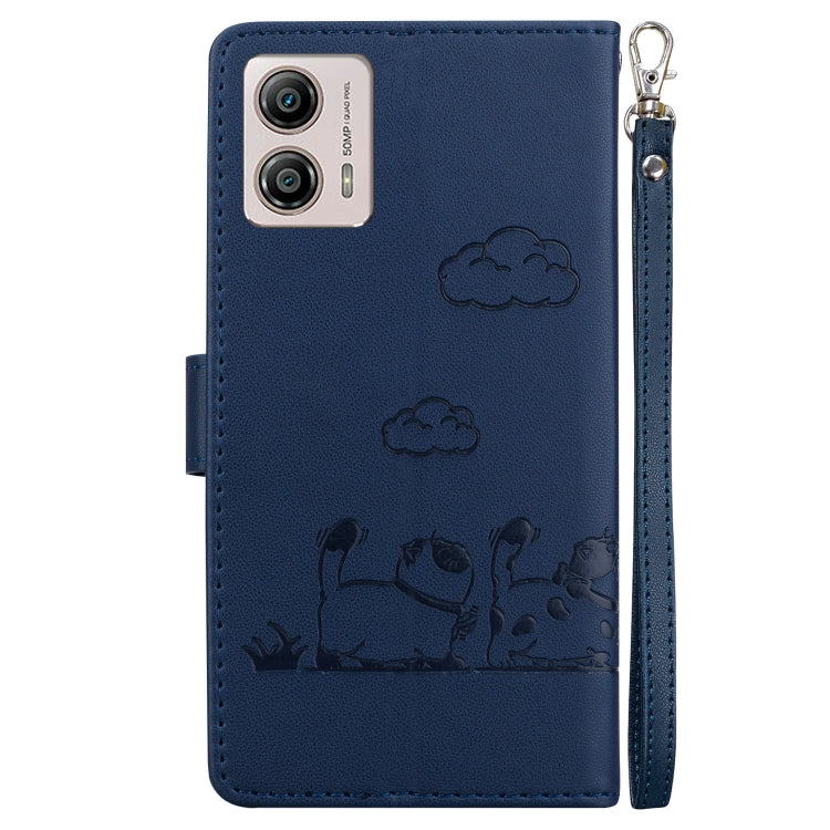 For Motorola Moto G13 / G23 / G53 Cute Cats RFID Leather Phone Case