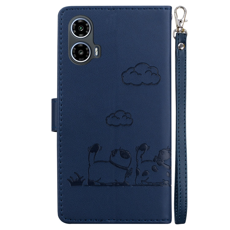 For Motorola Moto G34 5G Cute Cats RFID Leather Phone Case