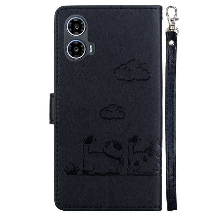 For Motorola Moto G34 5G Cute Cats RFID Leather Phone Case