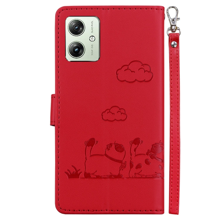 For Motorola Moto G54 Cute Cats RFID Leather Phone Case