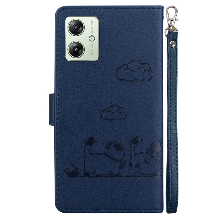 For Motorola Moto G54 Cute Cats RFID Leather Phone Case