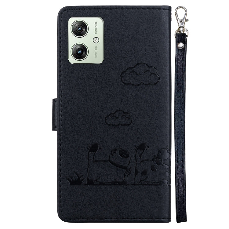 For Motorola Moto G54 Cute Cats RFID Leather Phone Case