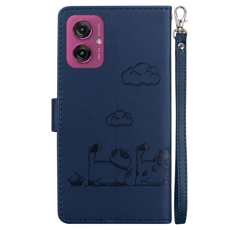 For Motorola Moto G55 Cute Cats RFID Leather Phone Case