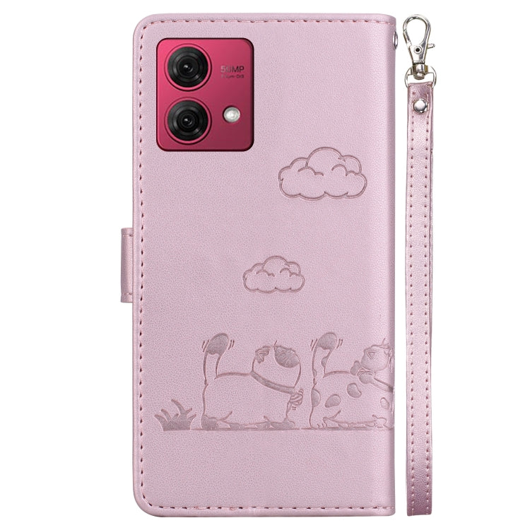 For Motorola Moto G84 Cute Cats RFID Leather Phone Case