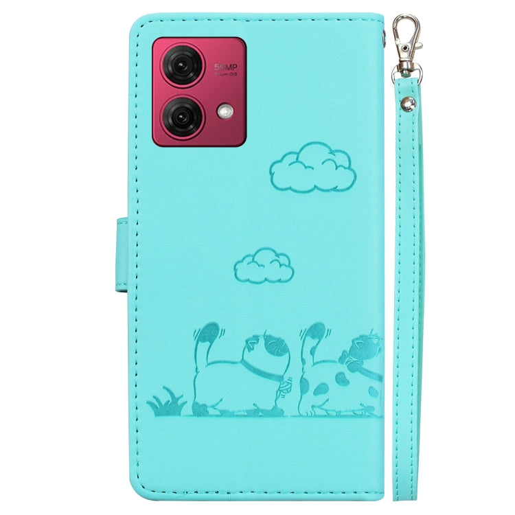 For Motorola Moto G84 Cute Cats RFID Leather Phone Case