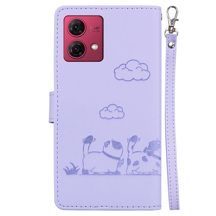 For Motorola Moto G84 Cute Cats RFID Leather Phone Case