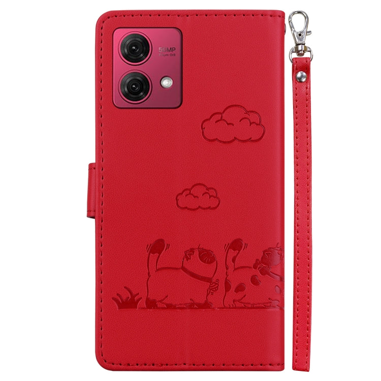 For Motorola Moto G84 Cute Cats RFID Leather Phone Case