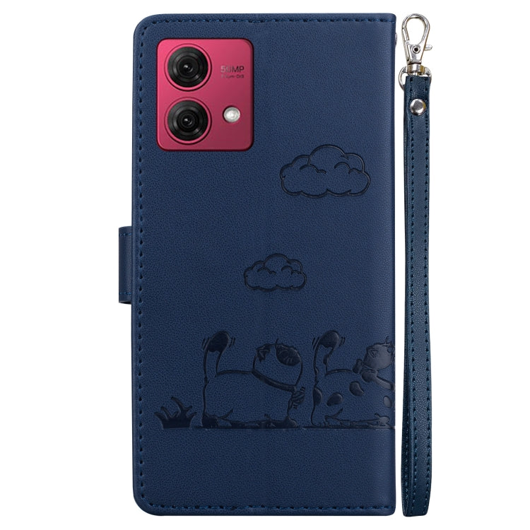 For Motorola Moto G84 Cute Cats RFID Leather Phone Case