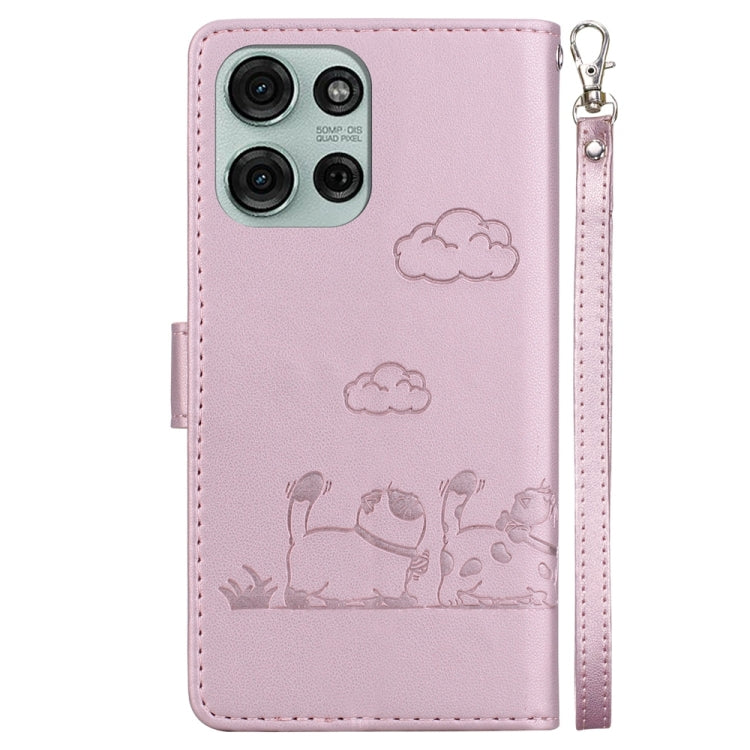 For Motorola Moto G75 5G Cute Cats RFID Leather Phone Case