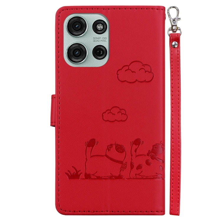 For Motorola Moto G75 5G Cute Cats RFID Leather Phone Case