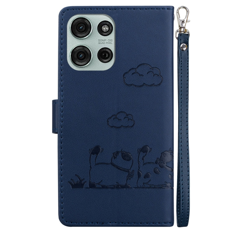 For Motorola Moto G75 5G Cute Cats RFID Leather Phone Case