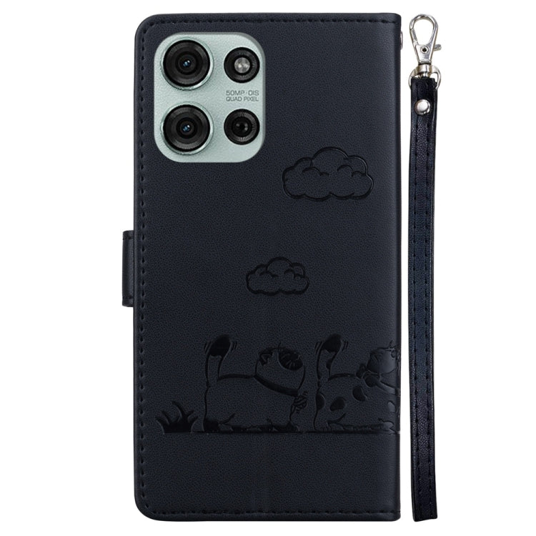 For Motorola Moto G75 5G Cute Cats RFID Leather Phone Case