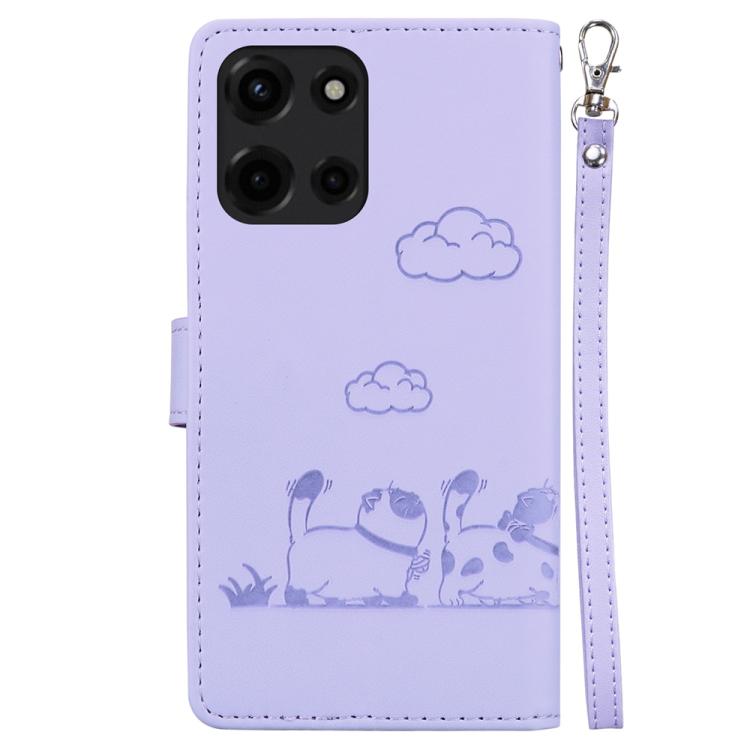 For Motorola Moto G 5G 2025 Cute Cats RFID Leather Phone Case