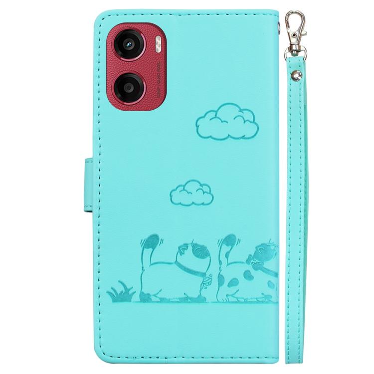 For Motorola Moto G05 / E15 Cute Cats RFID Leather Phone Case