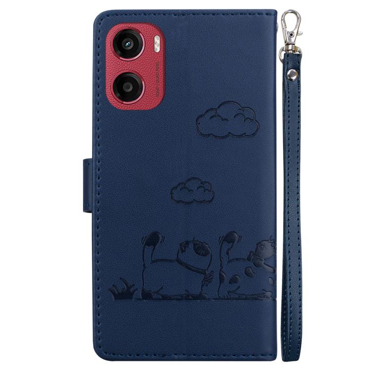 For Motorola Moto G05 / E15 Cute Cats RFID Leather Phone Case