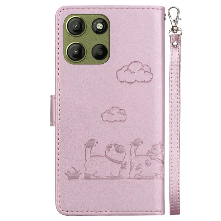 For Motorola Moto G15 Cute Cats RFID Leather Phone Case