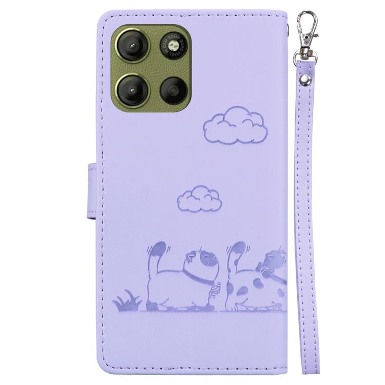 For Motorola Moto G15 Cute Cats RFID Leather Phone Case