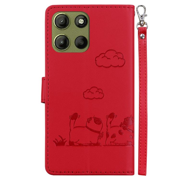 For Motorola Moto G15 Cute Cats RFID Leather Phone Case