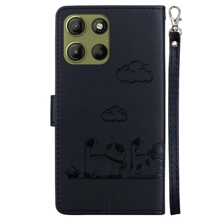 For Motorola Moto G15 Cute Cats RFID Leather Phone Case