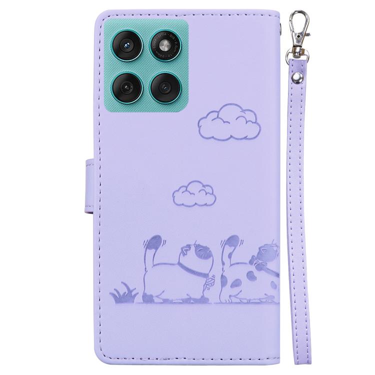 For Motorola Edge 60 Fusion / Edge 5G 2025 Cute Cats RFID Leather Phone Case