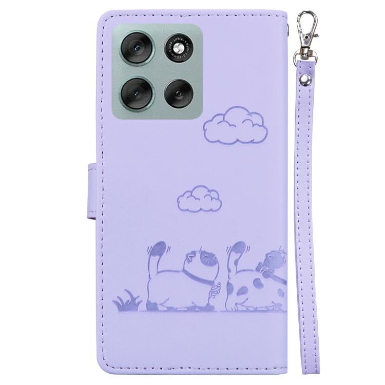 For Motorola Moto G56 5G / G66j 5G / G66y 5G Cute Cats RFID Leather Phone Case