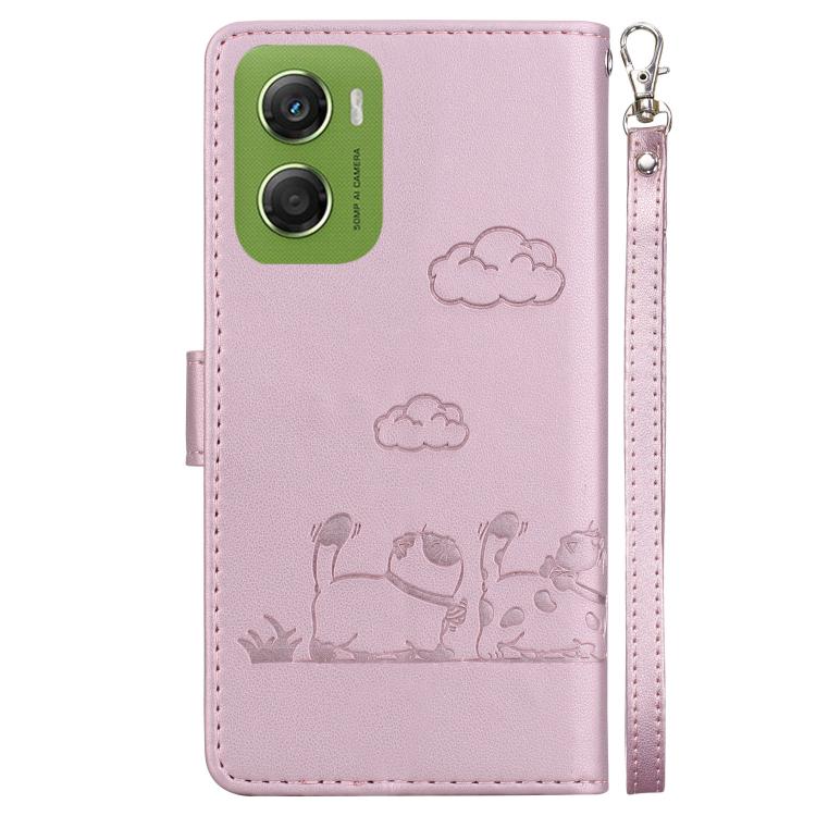 For Motorola Moto G06 4G Cute Cats RFID Leather Phone Case